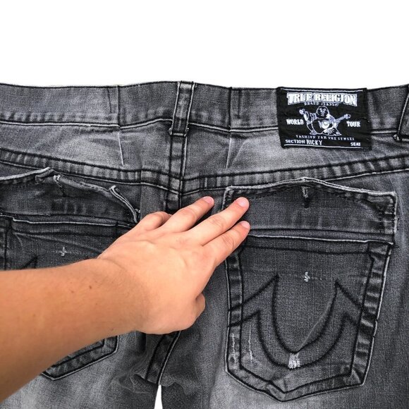 Vintage True Religion Jeans Size 40 RICKY Gray - Picture 3 of 7